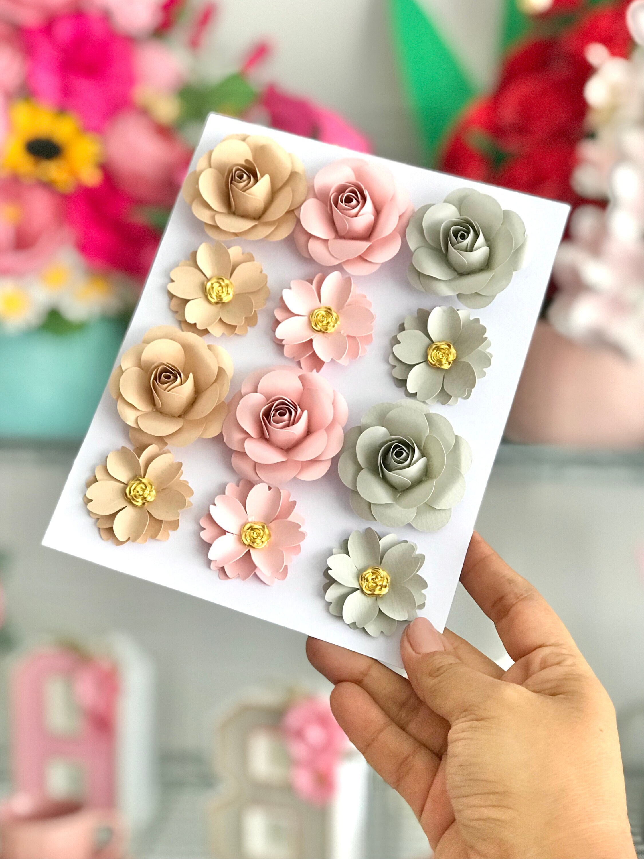 Flores de papel pequeñas Flores de pared de vivero - Etsy México