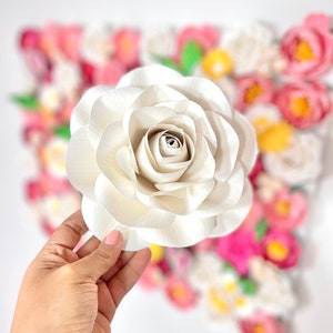paper flower Rose big 3 size met video tutorial - formaat SVG, STUDIO, PDF - decopau templates roze
