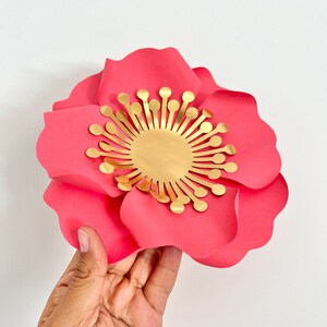 Flor de papel G2 with video tutorial - format SVG, STUDIO, PDF - decopau templates