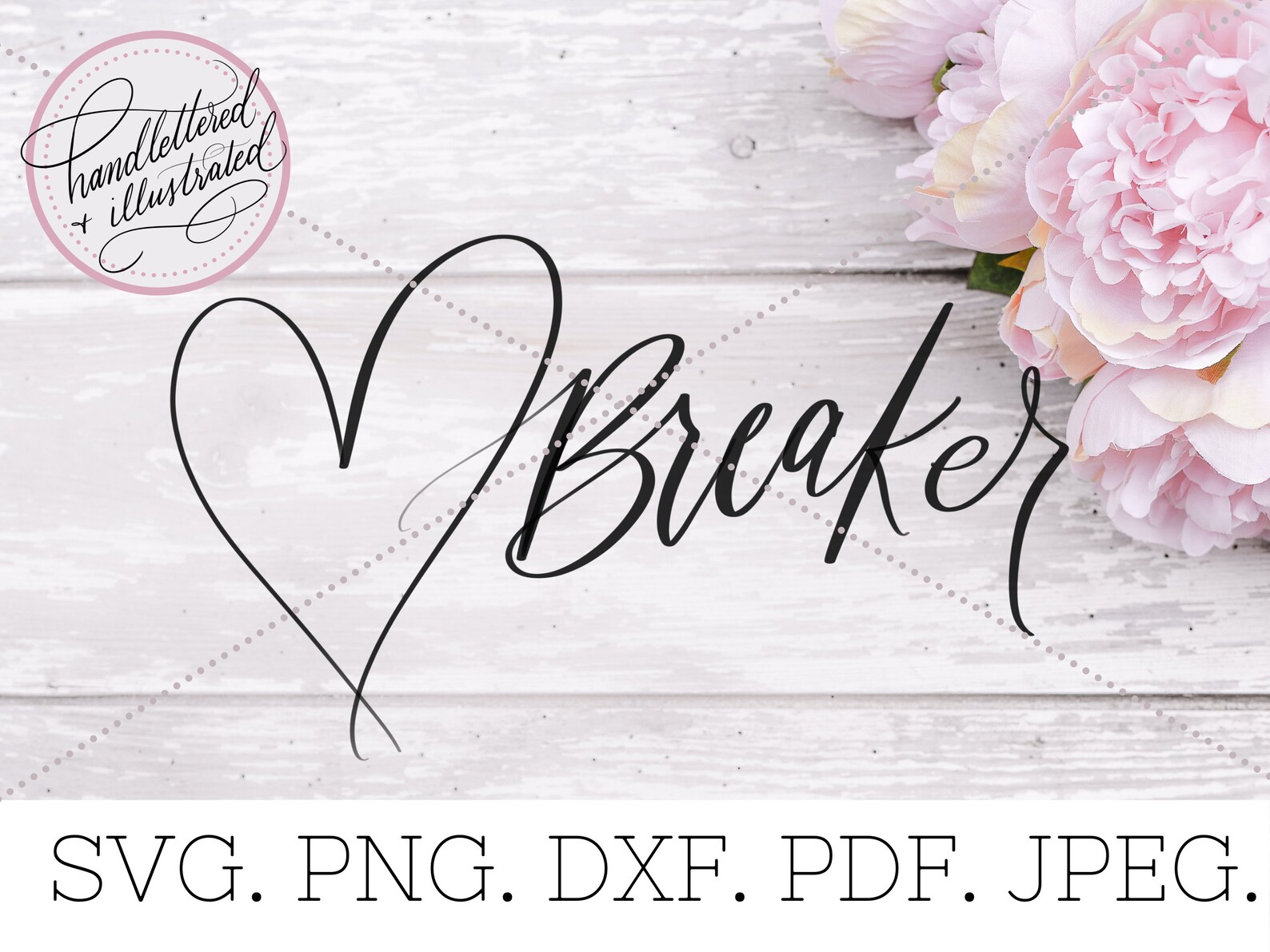 Heartbreaker SVG Hand Drawn Heart Hand Lettered Svg - Etsy