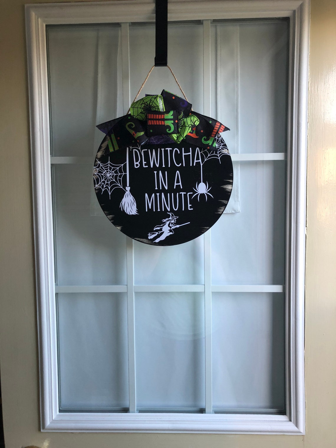Bewitcha in a Minute Door Sign. Halloween Door Sign Fall - Etsy