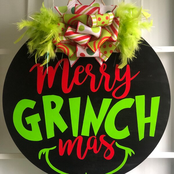 Grinch Door Hanger Etsy