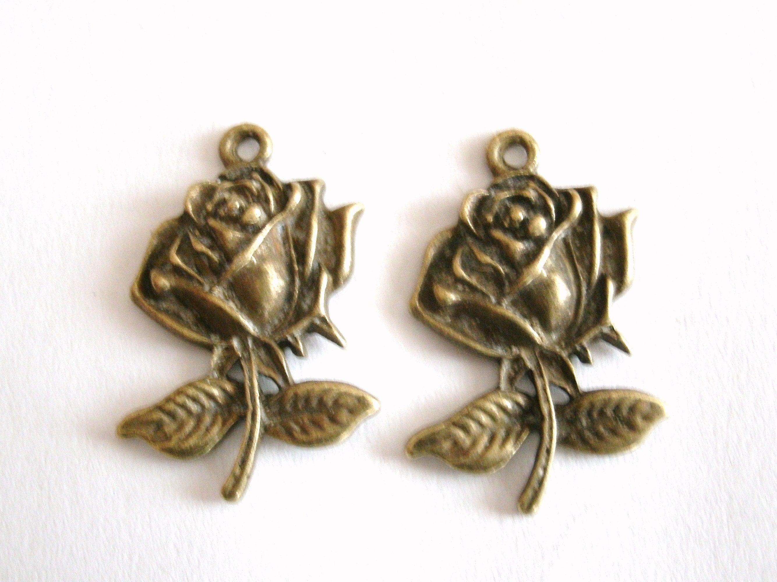 44pcs Jewelry Making Tibetan silver/Bronze Flower Charms Pendants Beads