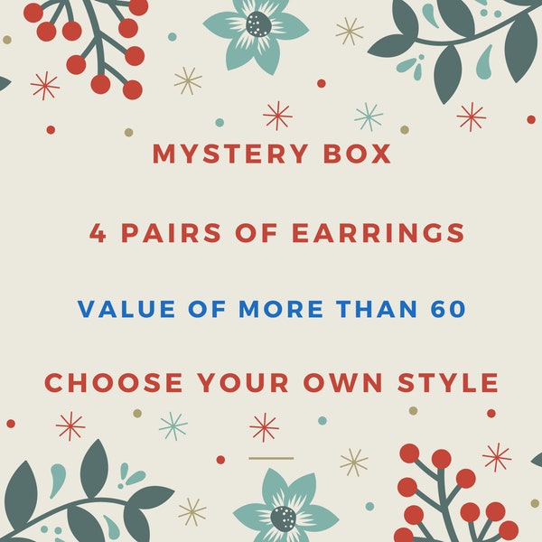 Mystery Earrings Box, Floral Earrings, Anime Earrings, Surprise Pack, Grab Bag, Jewelry Bundle, Choose Your Own, Style Value Of More Than 60