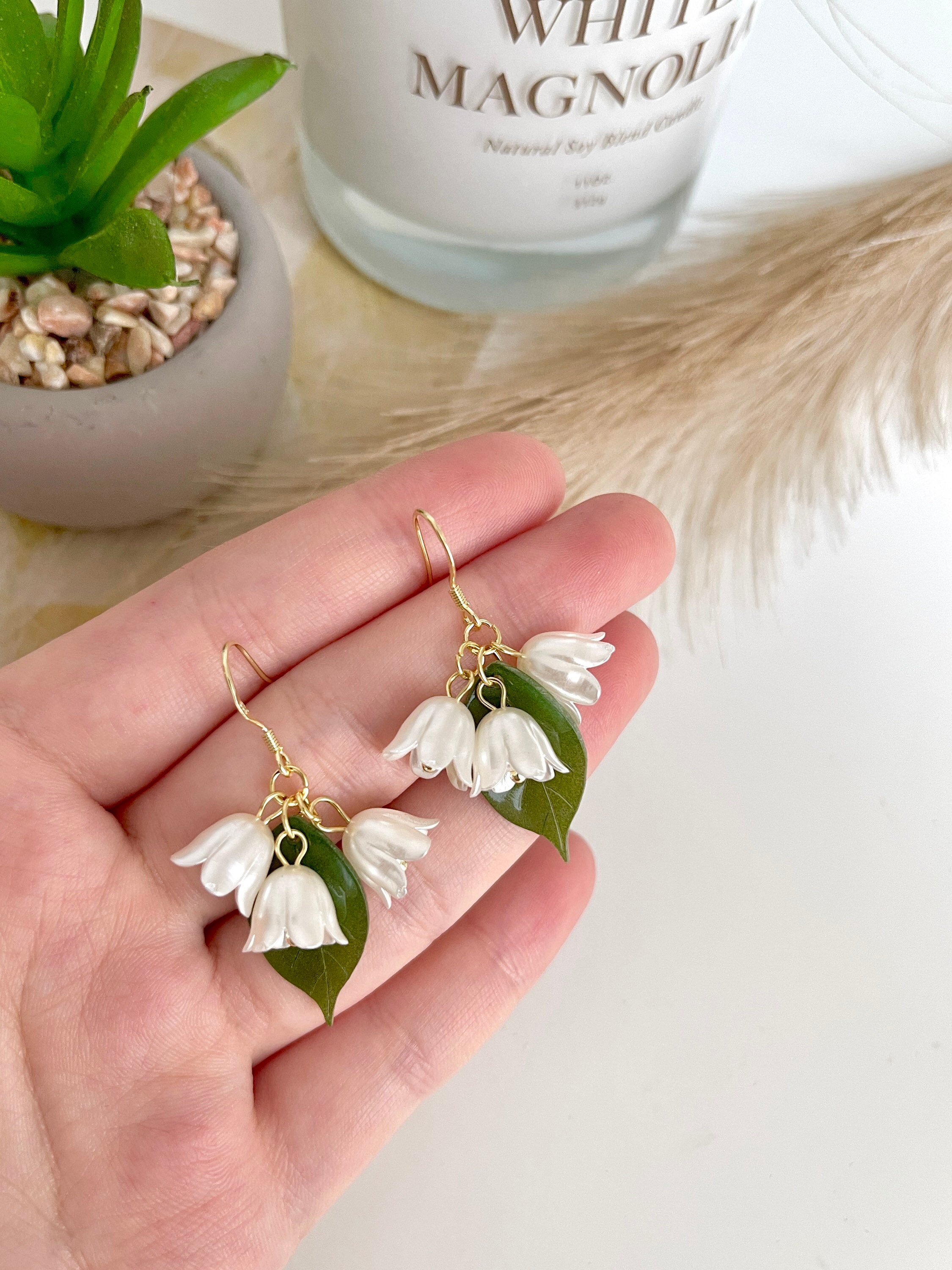 Lily of the Valley Earrings Cottagecore Earrings Summer Etsy