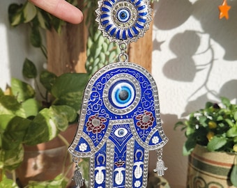 Evil eye wall hanging, evil eye wall decor, evil eye home decor, hand of fatima decor, hand of fatima wall decoration, hamsa hand wall decor