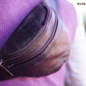 PACK BANANE en cuir marron, sac marocain fabriqué à la main, cuir naturel véritable, cadeau parfait unisexe, design décontracté