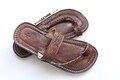 Dark Brown Leather Sandals: Handmade Moroccan Flat Shoes product logo