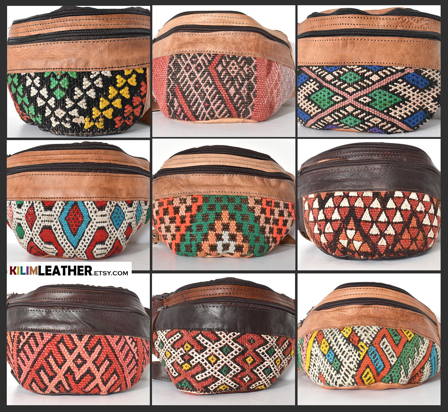 Black Leather Fanny Pack Unique Design Etsy