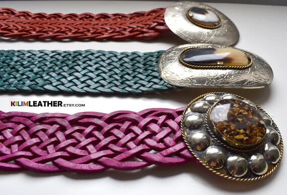 Handmade Moroccan Braided Leather Belt: Boho Silver Buckle  display picture 3