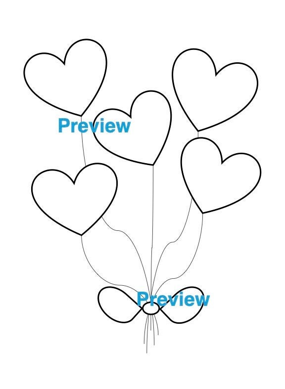 Hearts Coloring Page (downloadable and Printable) - Etsy
