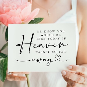 We Know You Would Be Here Today If Heaven Wasn't So Far Away, Modern Minimalist Wedding Memorial Sign, Wedding Prints, Reception Signs