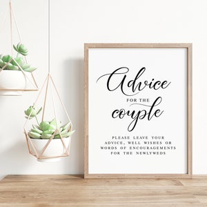 Advice For The Couple Sign, Please Leave Your Advice And Well Wishes, Wedding Signs, Wedding Guestbook Sign, Wedding Decor Sign Printable