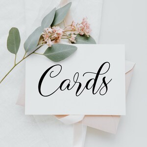 Minimalist Wedding Cards Sign: Modern Reception Decor (PDF & JPG)