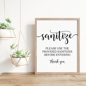 Sanitize Sign: Wedding Printable (PDF & JPG)