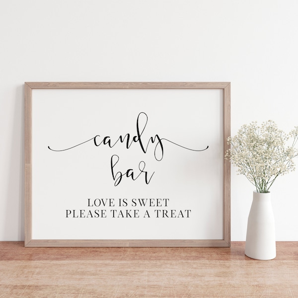 Candy Bar, Love Is Sweet Please Take A Treat, Wedding Signs, Candy Bar Sign, Wedding Signage, Wedding Day Signs, Wedding Sayings, Decor Sign