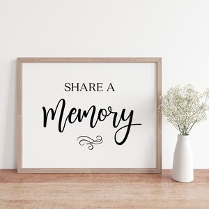 Share A Memory Sign: Wedding Decor Printable (PDF & JPG)