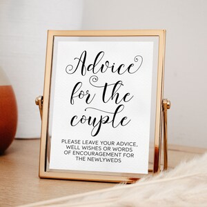 Advice For The Couple, Please Leave Your Advice And Well Wishes, Wedding Signs, Wedding Advice Sign, Wedding Reception Signs, Digital Signs