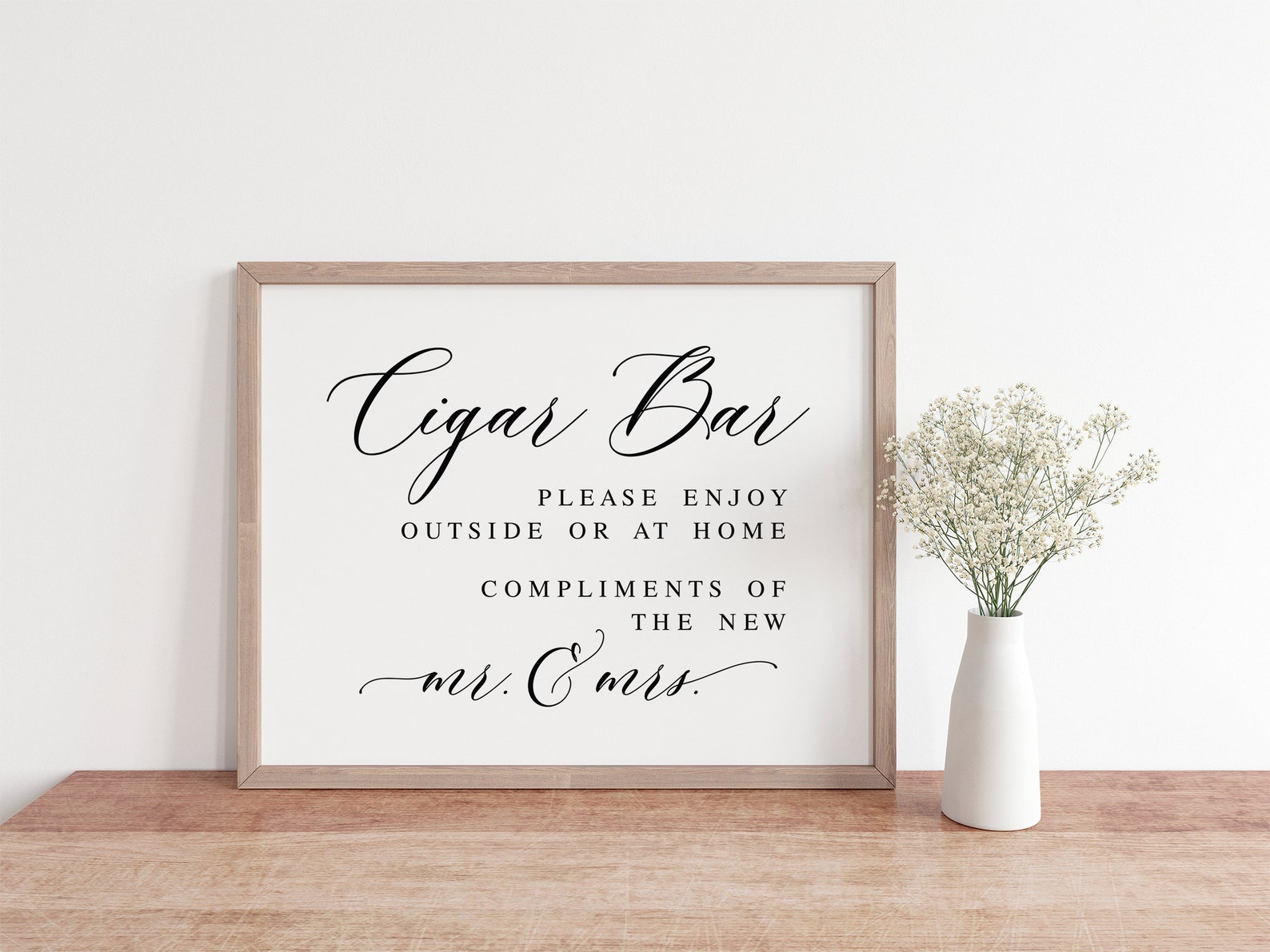 Cigar Bar, Please Enjoy Outside or at Home, Wedding Cigar Sign, Wedding ...
