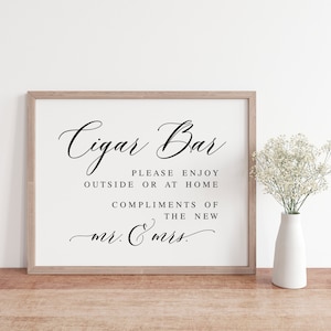 Cigar Bar, Please Enjoy Outside or at Home, Wedding Cigar Sign, Wedding ...