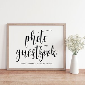 Photo Guestbook, Snap It Shake It Stick It Sign It, Wedding Signs, Photo Guest Book Sign, Wedding Signage, Wedding Poster, Digital Download