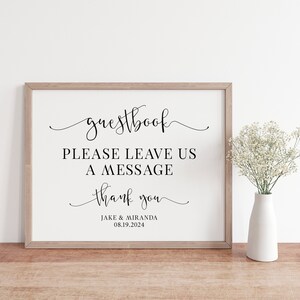 Wedding Guestbook Sign: Please Leave Us A Message (Digital Download)