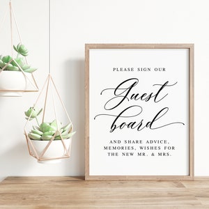 Wedding Guest Board Sign: Advice, Memories, Wishes (Digital Download)