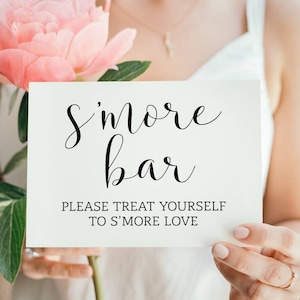 S'more Bar Sign, Please Treat Yourself To S'more Love, Wedding Signs, Wedding Smores Sign, Wedding Reception Signs, Wedding Signage