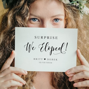 Surprise We Eloped Sign: Custom Wedding Decor (Digital Download)