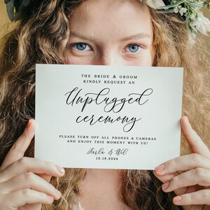 Unplugged Ceremony Sign: Minimalist Wedding Decor (Digital Download)