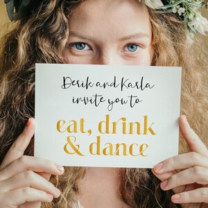Eat Drink and Dance Wedding Sign: Printable Reception Decor (Digital Download)