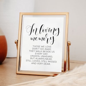 Wedding Memorial Sign: In Loving Memory Print (Digital Download)