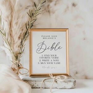 Baby Bible Guest Book Sign: Elegant Baby Shower Printable (Digital Download)