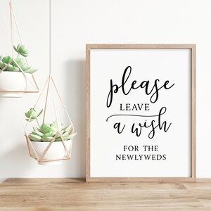 Wedding Wishes Sign: Newlyweds Guestbook (PDF & JPG Download)