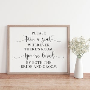 Please Take A Seat Sign, Wedding Signs, Wedding Printable, Wedding Seating Sign, Seat Sign For Wedding, Wedding Download, Wedding Decor Sign