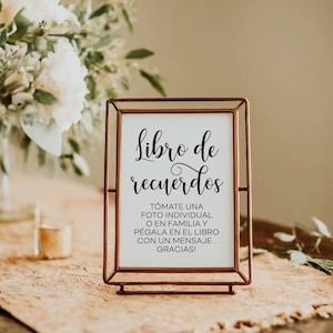 Libro De Recuerdos, Spanish Wedding Signs, Memory Book Sign, Spanish Birthday Signs, Guestbook Sign, Spanish Guest Book Sign, Wedding Decor