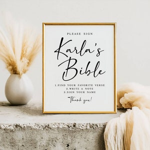 Bridal Shower Bible Guestbook Sign: Wedding Decor (Digital Download)