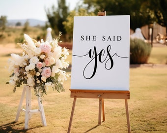 She Said Yes, Engagement Sayings, Engagement Party Decor Sign, She Said Yes Sign, Engagement Quotes, Sign Printable, Wedding Signs