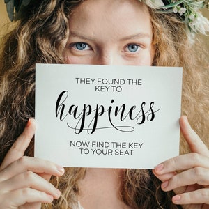 Find the Key to Your Seat Wedding Sign (PDF & JPG)