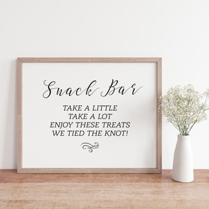 Snack Bar Wedding Sign: Take A Little, Enjoy Treats (Digital Download)