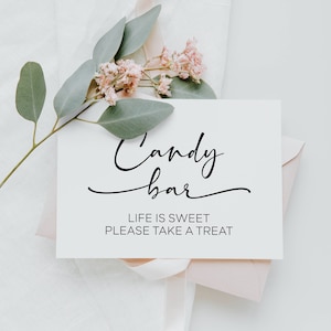 Candy Bar Wedding Sign: Love Is Sweet Printable (PDF & JPG)