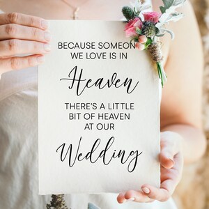 Wedding Memorial Sign: Heaven Quote, Memory Table Decor (PDF & JPG)