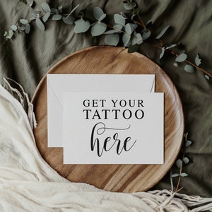 Wedding Tattoo Booth Sign: Elegant Reception Decor (Printable, JPG & PDF)