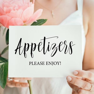 Appetizers Wedding Sign: Elegant Table Decor (digital Download) - Etsy