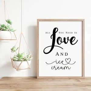 Love and Ice Cream Wedding Sign: Printable Bar Decor (PDF & JPG)