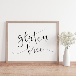 Gluten Free Wedding Sign: Minimalist Table Decor (PDF & JPG)
