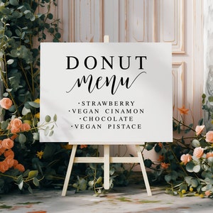 Donut Menu, Wedding Signs, Wedding Decor, Wedding Donut Sign, Donut Stand Sign, Donut Wall Sign, Wedding Prints, Wedding Printable Signs