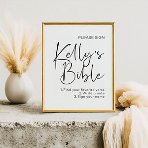 Baby Bible Guest Book Sign: Shower Guestbook Table Print (Digital Download)