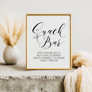 Snack Bar Wedding Sign: Tasty Treats Printable (Digital Download)
