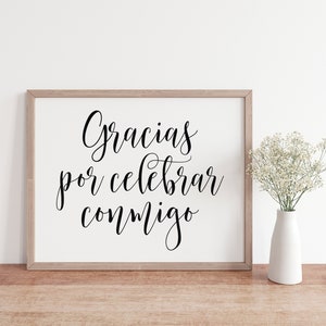 Gracias Por Celebrar Conmigo Wedding Sign (Digital Download)